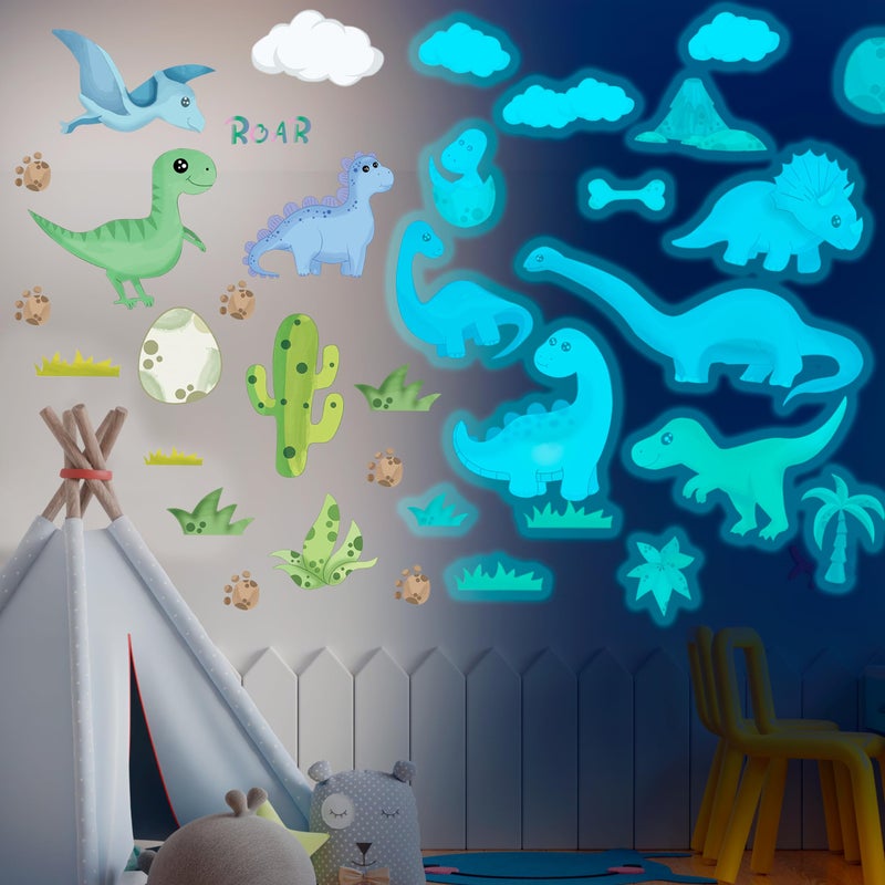 LIDERSTAR Dinosaur Room Decor Glow in The Dark Dinosaur Wall Decals for Boys Bedroom  Kids Wall Stickers Birthday Christmas Gift for Toddler. Dino Wall Decals for Nursery Room Dinosaur Toys - Image 2